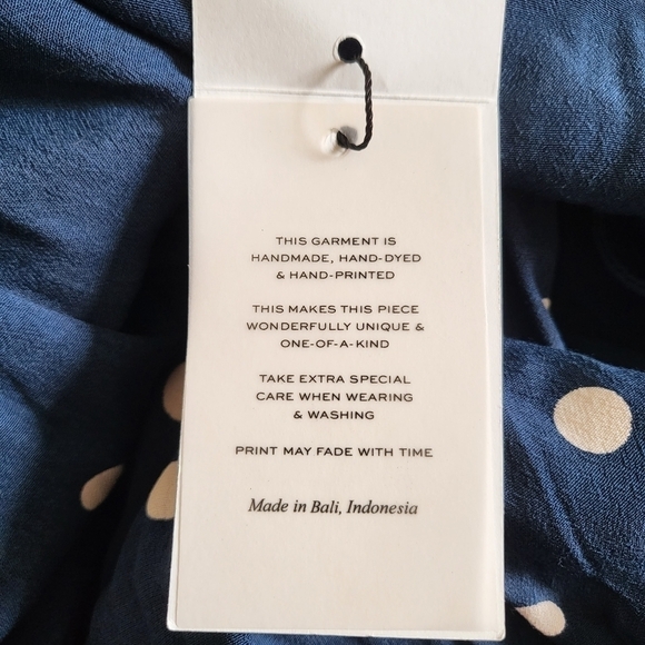 Faithfull The Brand Abbey Wrap Ronja Polka Dot Vintage Blue Dress NWT Sz 6 US/M - Picture 11 of 13